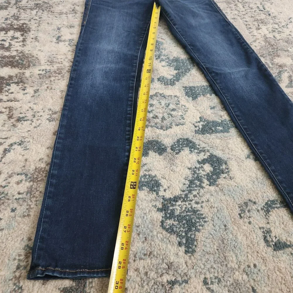 Rock & Republic Womens Size 4 Berlin Embroidered Pockets Blue Straight Jeans
